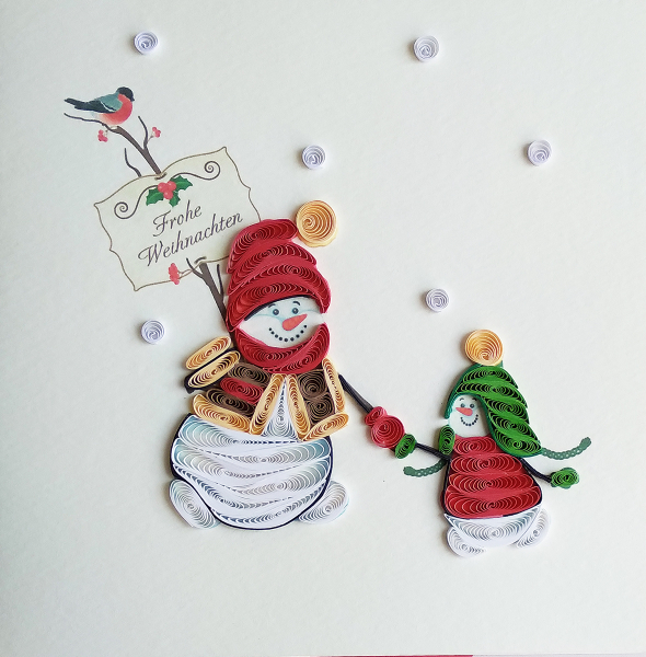 Grußkarte Schneemann